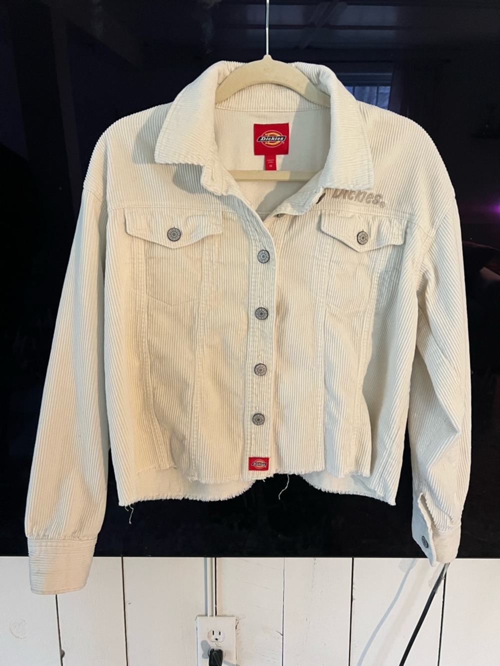 Dickies Women's Cream Corduroy Button-Front Jacket